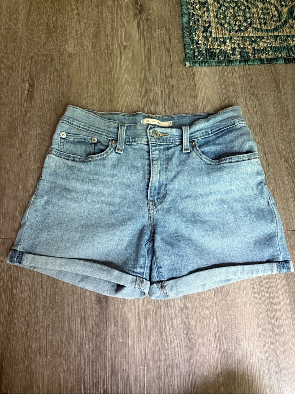Levi's Light Blue Denim Roll-Cuff Women's Shorts